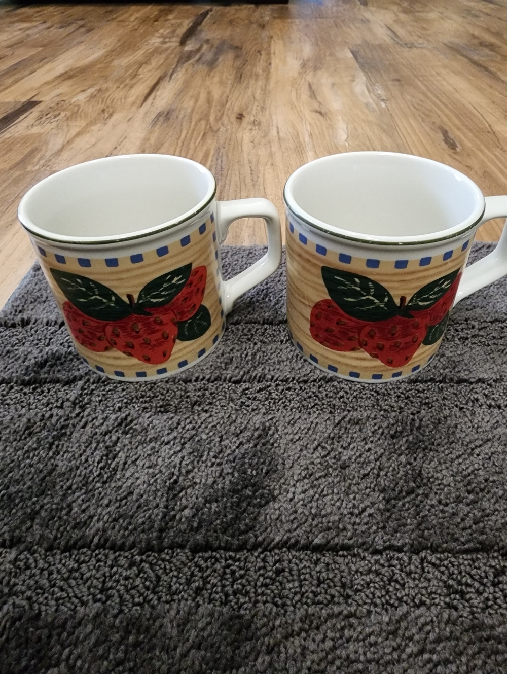 Strawberry Stoneware Mugs